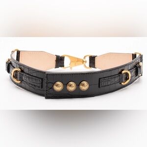 BALMAIN Leather Fashion Waist Belt Size S Medallion Studs Made in France $1167